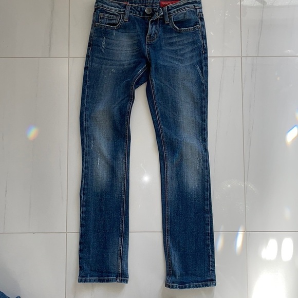 Yaso Denim - Yaso Distressed Straight Leg Jeans Size 3/4 27